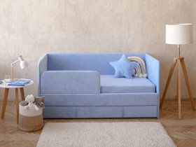 Диван-кровать Happy (васильковый) в Озеро-Карачах - ozero-karachi.mebel-nsk.ru | фото