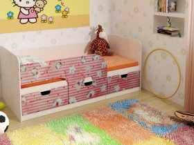 Кровать детская с ящиками 1,86 Минима Hello Kitty в Озеро-Карачах - ozero-karachi.mebel-nsk.ru | фото