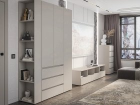 Модульная стенка Люмо (кашемир) в Озеро-Карачах - ozero-karachi.mebel-nsk.ru | фото