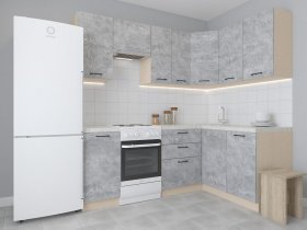 Модульная угловая кухня 1,4м*2,1м Лада (цемент) в Озеро-Карачах - ozero-karachi.mebel-nsk.ru | фото