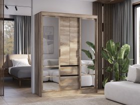 Шкаф-купе ШКК-06 Энигма (венге/дуб каньон) в Озеро-Карачах - ozero-karachi.mebel-nsk.ru | фото