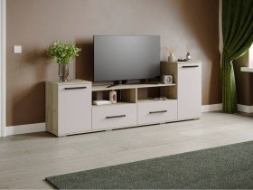 Тумба под ТВ Парус-2 (дуб крафт серый/кашемир) в Озеро-Карачах - ozero-karachi.mebel-nsk.ru | фото